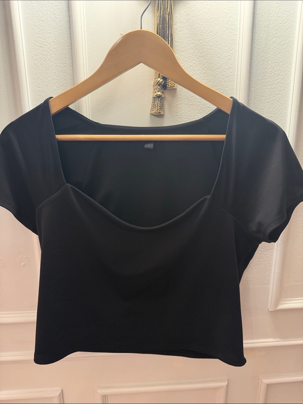 Express Black Scoop-Neck Crop Top